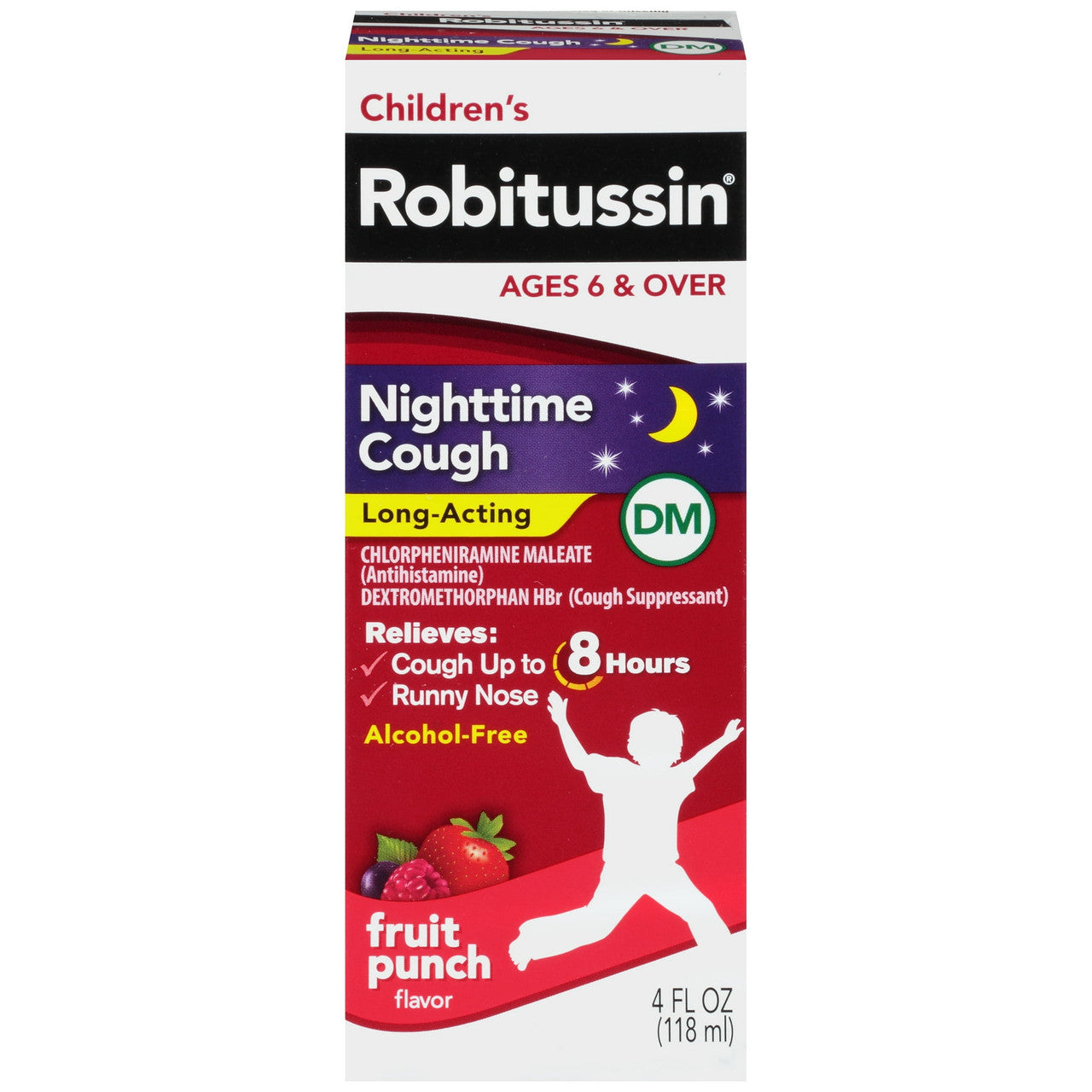 Robitussin Children's Fruit Punch Flavor Nighttime Cough DM, 4 Oz